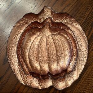 Copper Pumpkin Shaped Plates